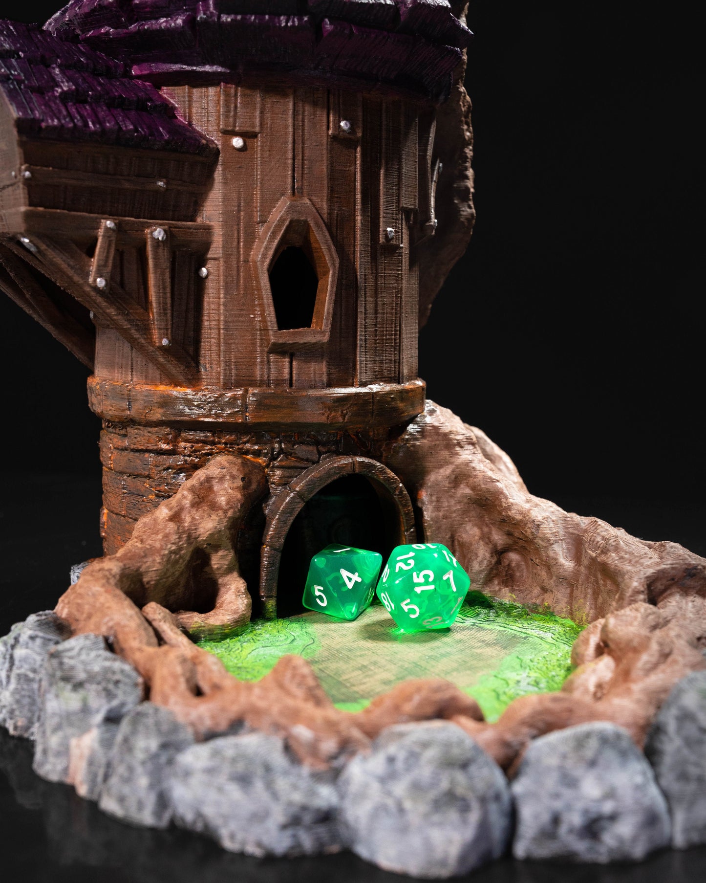 Wizard Tower Dice Tower | Handcrafted Magic Dice Holder | Unique Tabletop RPG Accessory | Fantasy-Themed Gaming Decor