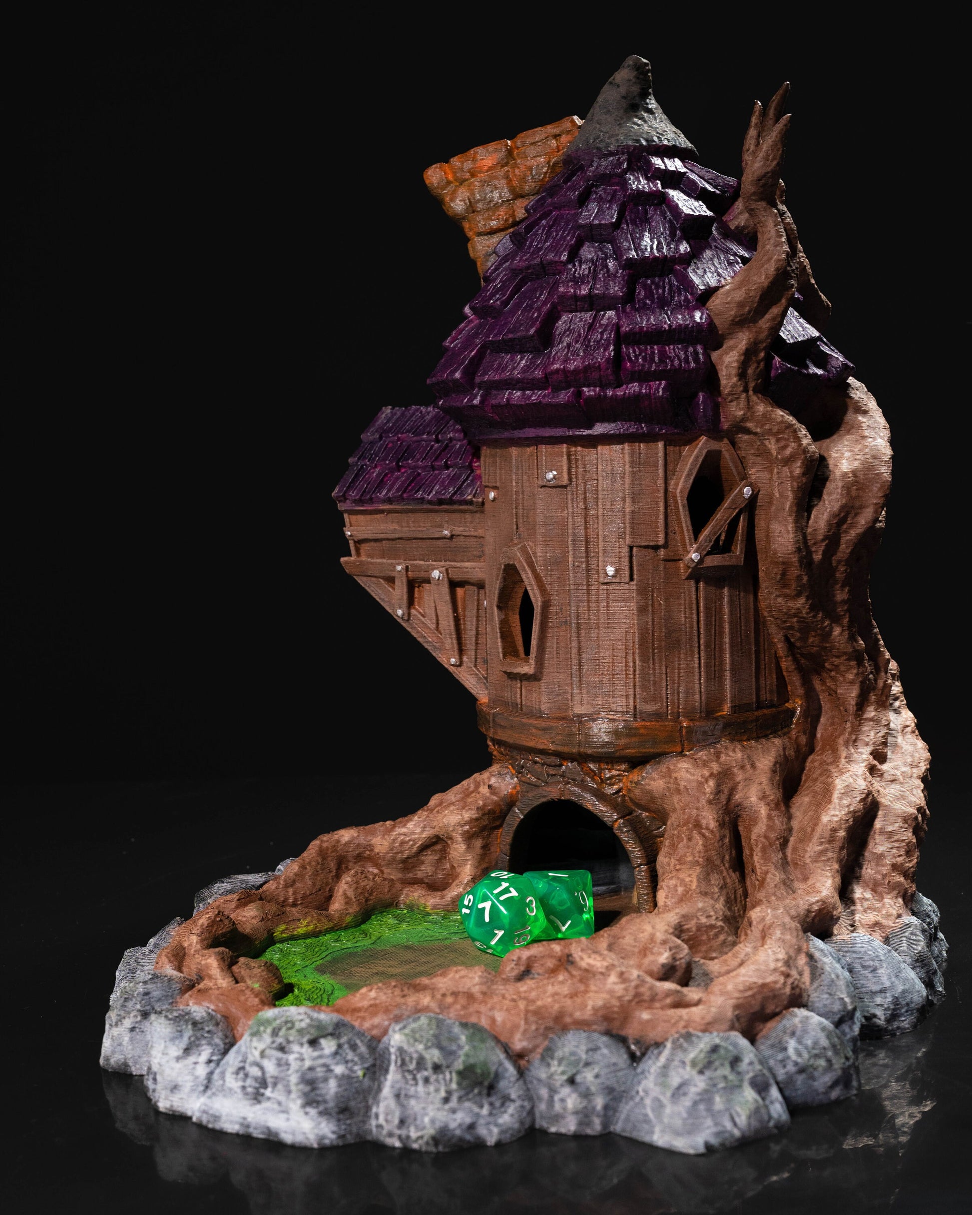 Wizard Tower Dice Tower | Handcrafted Magic Dice Holder | Unique Tabletop RPG Accessory | Fantasy-Themed Gaming Decor