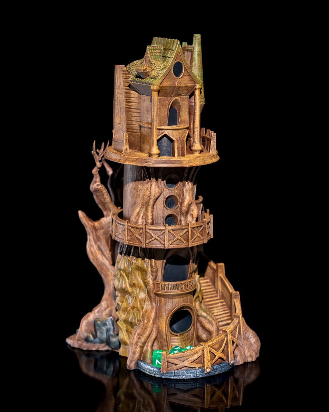 Watch Tower Dice Tower | Handcrafted Magic Dice Holder | Unique Tabletop RPG Accessory | Fantasy-Themed Gaming Decor