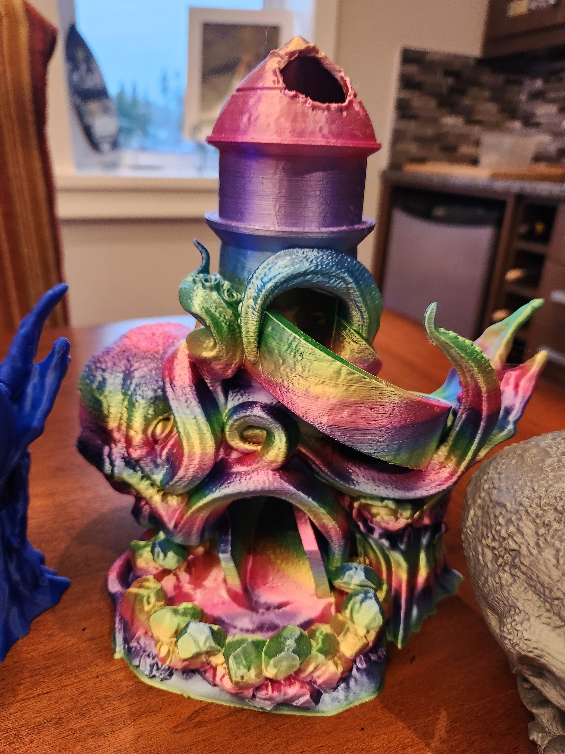 Kraken Dice Tower | DnD Gift | Sea Monster Dice Holder | Unique Tabletop RPG Accessory | Ocean-Themed Gaming Decor | Dice Roller | Ocean Sea