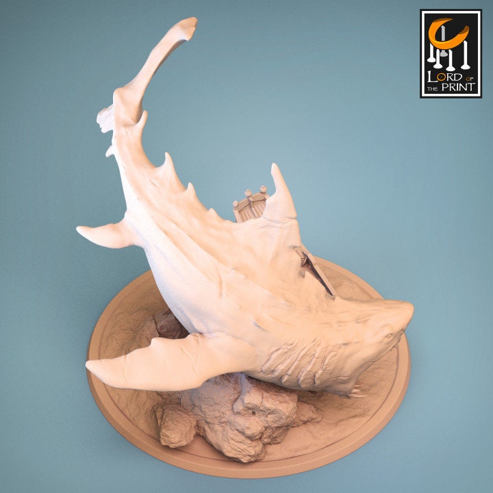 Megalodon | Shark TTRP Miniature| DnD | Lord of the Print | Wargaming | Dungeons and Dragons | Tabletop RPG | Sea Monster | Marine Animal