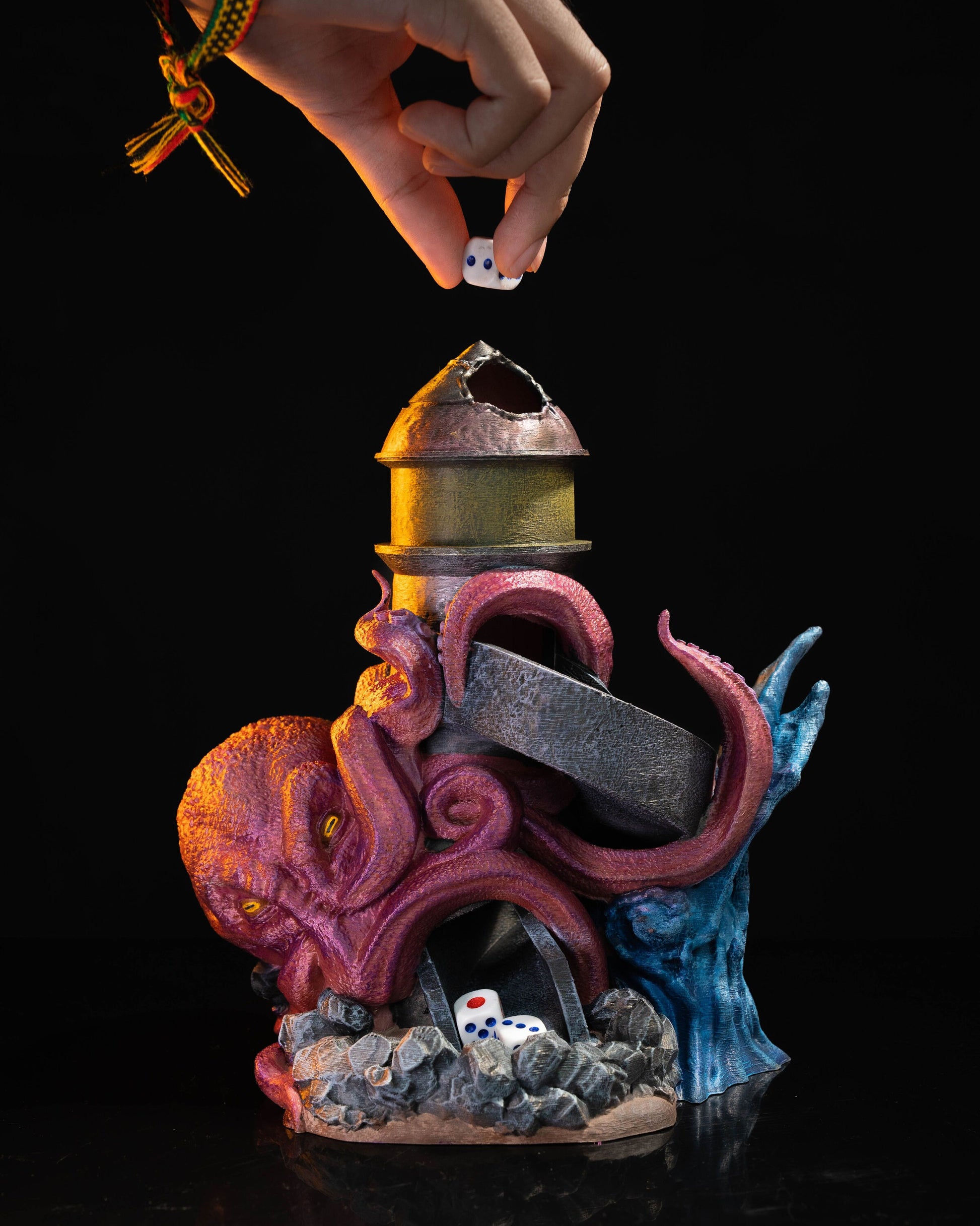 Kraken Dice Tower | DnD Gift | Sea Monster Dice Holder | Unique Tabletop RPG Accessory | Ocean-Themed Gaming Decor | Dice Roller | Ocean Sea