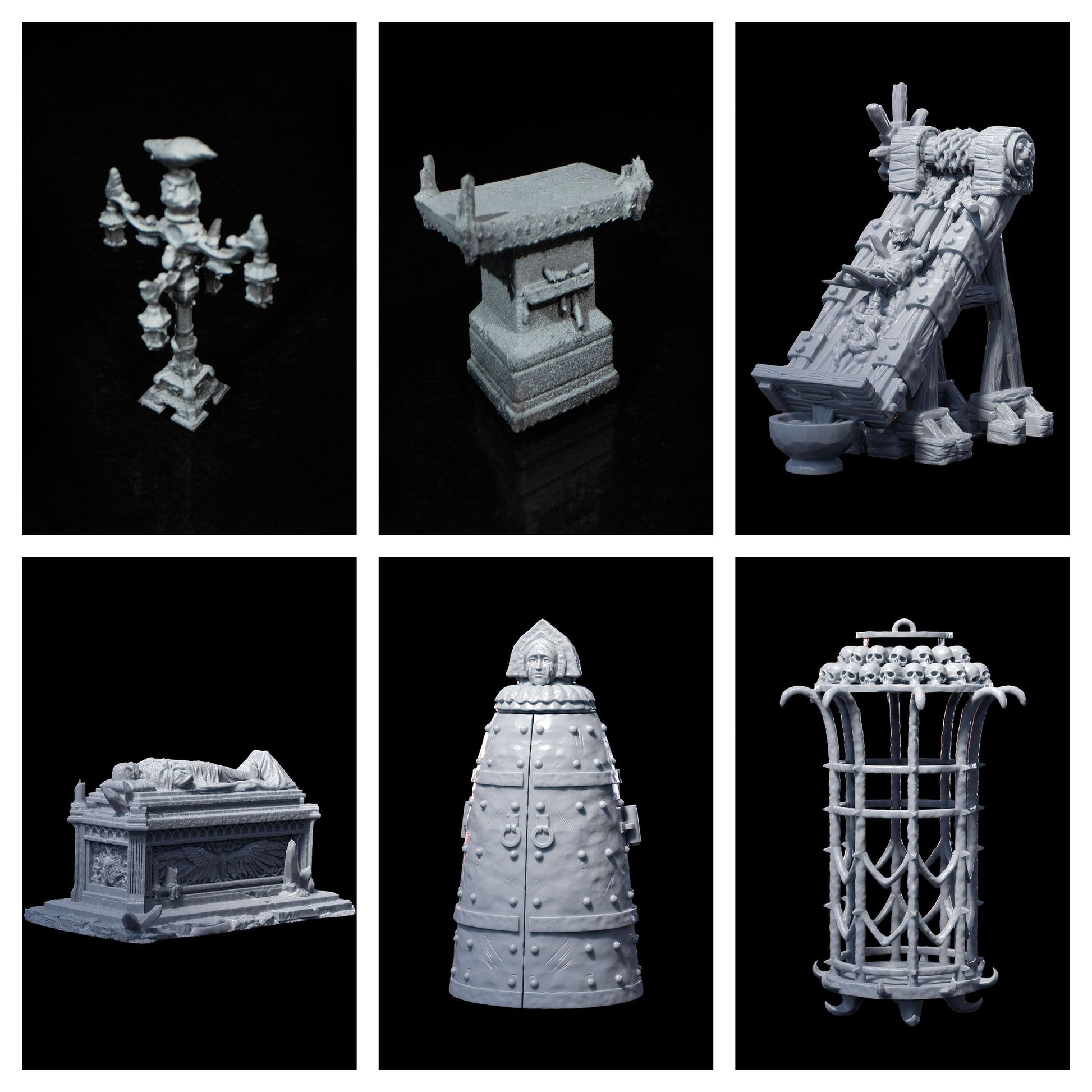 Necromancer's Lair DnD Miniature Terrain Set - Dungeons and Dragons, D&D, Pathfinder, Wargaming, Tabletop, 28mm, 32mm - Spooky Dungeon Decor