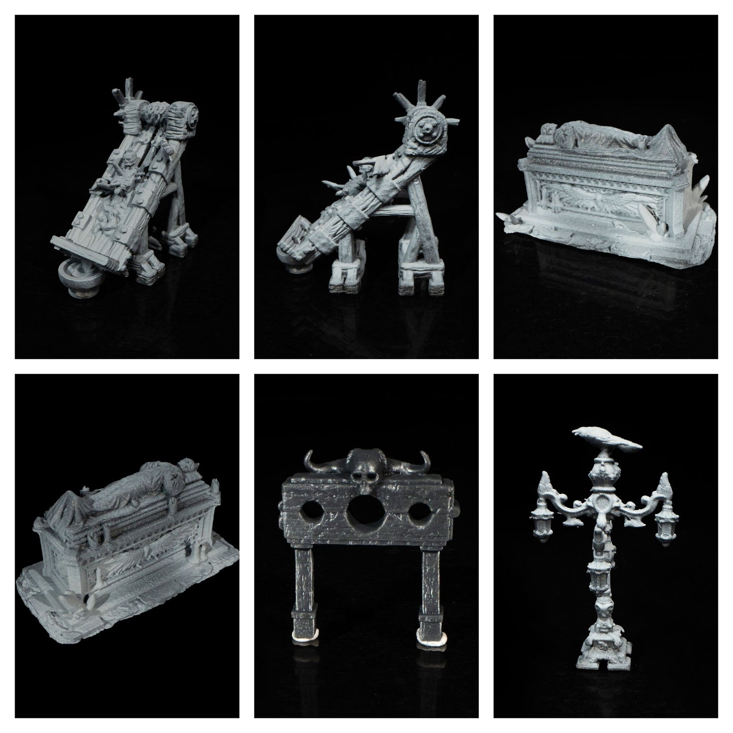 Necromancer's Lair DnD Miniature Terrain Set - Dungeons and Dragons, D&D, Pathfinder, Wargaming, Tabletop, 28mm, 32mm - Spooky Dungeon Decor