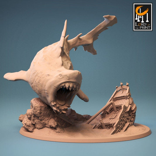 Megalodon | Shark TTRP Miniature| DnD | Lord of the Print | Wargaming | Dungeons and Dragons | Tabletop RPG | Sea Monster | Marine Animal