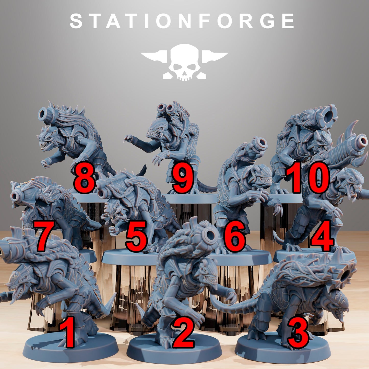 Xenarid Mortars | Alien-Inspired Xenomorph Wargaming | Station Forge | Sci-Fi Tabletop War Game Accessories | Bio monster