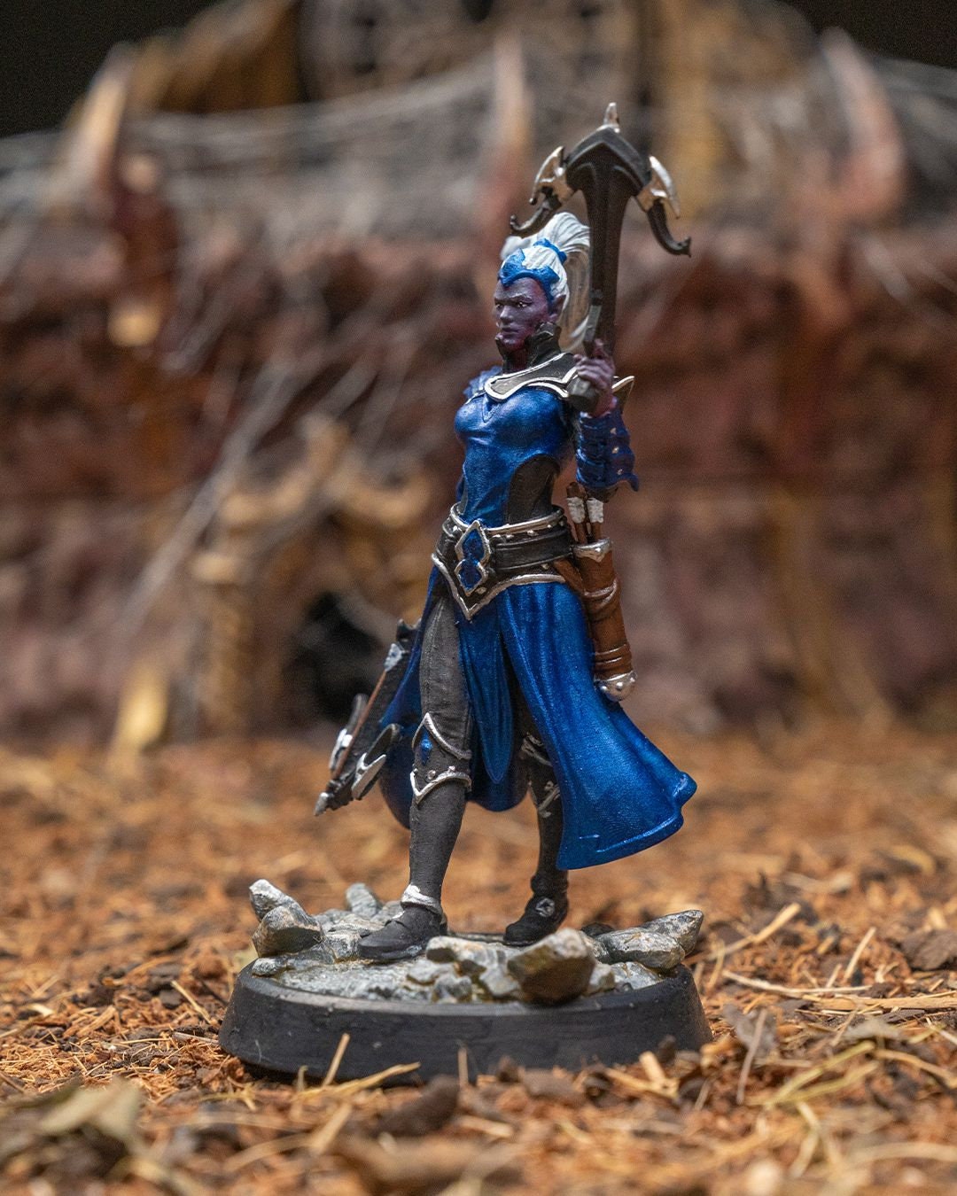 Female Dark Elf Huntress Miniature for Dungeons and Dragons - Detailed Tabletop RPG Figurine for Roleplaying Games and Collectors