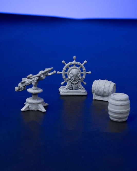 Pirate Ship Miniature Terrain - Dungeons and Dragons, D&D, Pathfinder, Wargaming, Tabletop, 28mm, 32mm - Perfect for Naval and Encounters