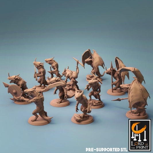 Kobold DnD Starter Pack | Dungeon Encounter | Lord of the Print | Wargaming | Dungeons and Dragons | Goblins | Tabletop RPG | DnD