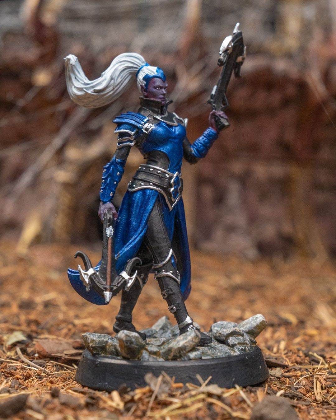 Female Dark Elf Huntress Miniature for Dungeons and Dragons - Detailed Tabletop RPG Figurine for Roleplaying Games and Collectors