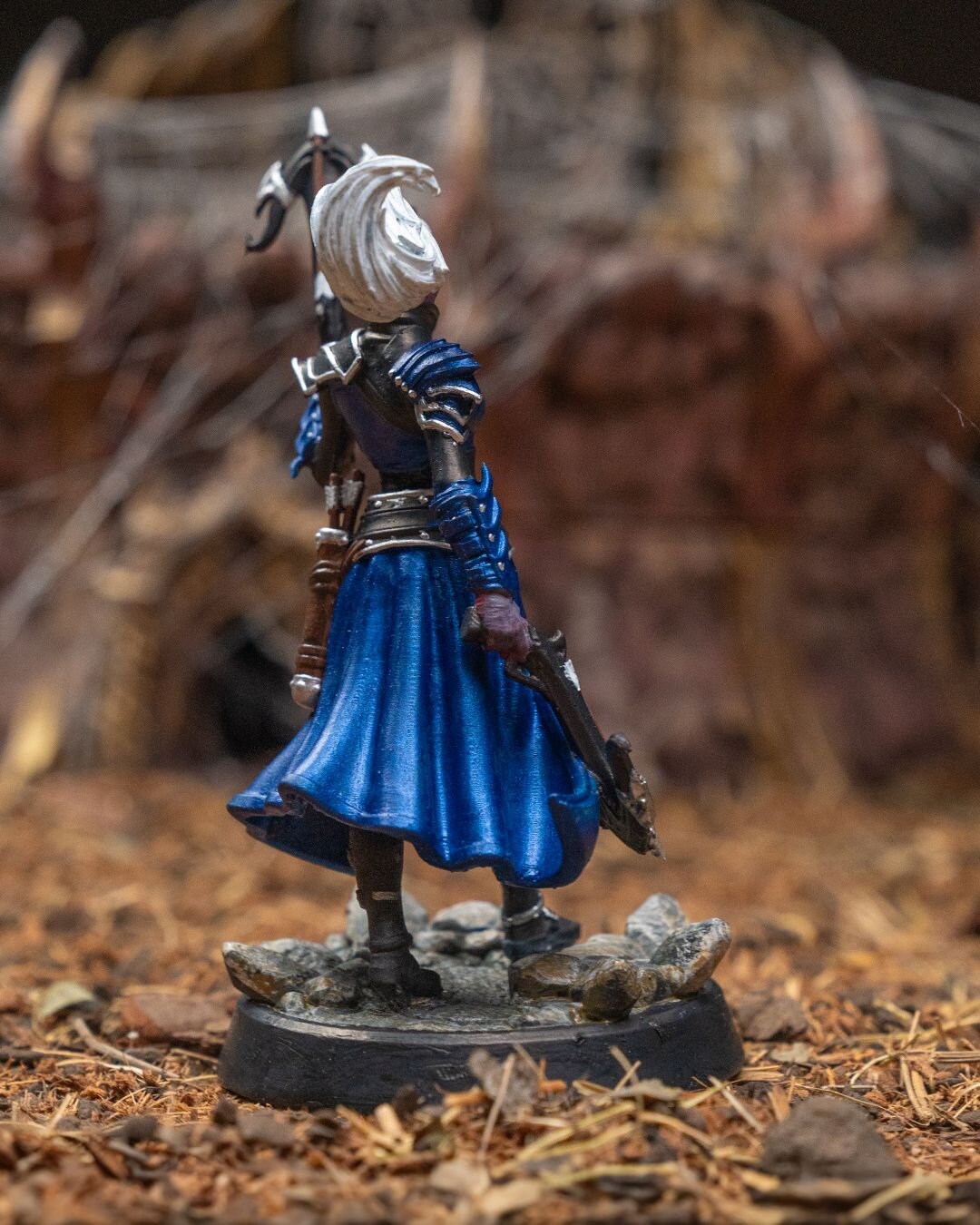 Female Dark Elf Huntress Miniature for Dungeons and Dragons - Detailed Tabletop RPG Figurine for Roleplaying Games and Collectors
