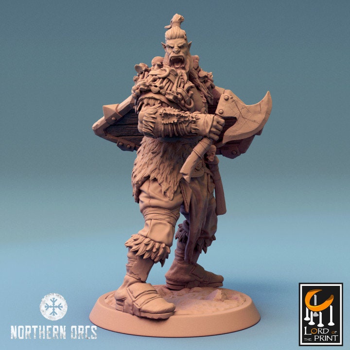 Orcish Axe Soldiers | Unchained | Lord of the Print | Wargaming | Dungeons and Dragons | Orcs | Orks | Orkaz | Tabletop RPG | Knight | DnD