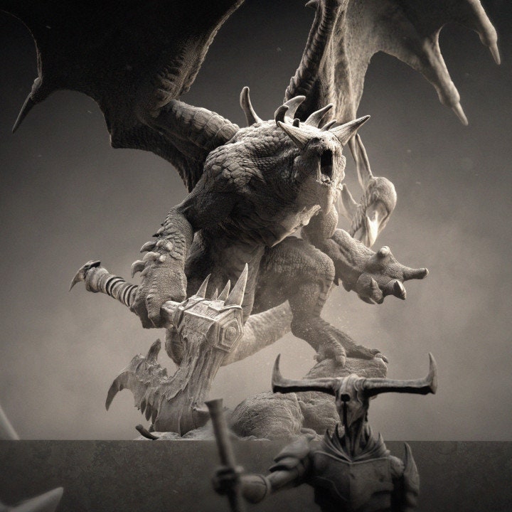 Infernum Dragon | Lord of the Print | Wargaming | Dungeons and Dragons | Tabletop RPG | DnD | Fantasy models for painting | Avernus Dragon