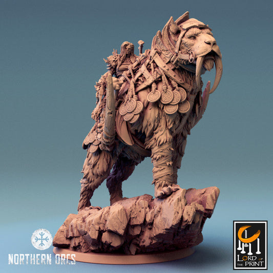 Orc Sabretooth Tiger Riders| Mist of the Jungle | Lord of the Print | Wargaming | Dungeons and Dragons | Amazon | Tabletop RPG | DnD |