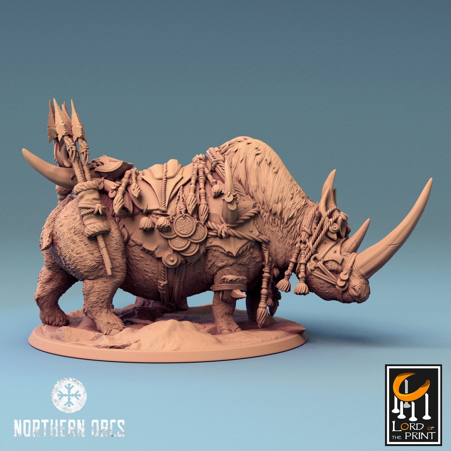 Orcish Woolly Rhino Riders | Northern Orcs | Lord of the Print | Wargaming | Dungeons and Dragons | Orcs | Tabletop RPG | DnD