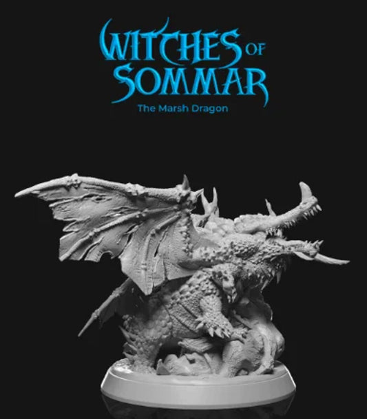 Epic Dungeons and Dragons Marsh Dragon Boss Miniature | DnD Tabletop RPG Miniatures | Swamp Dragon Miniature | TTRPG Monster Dragon