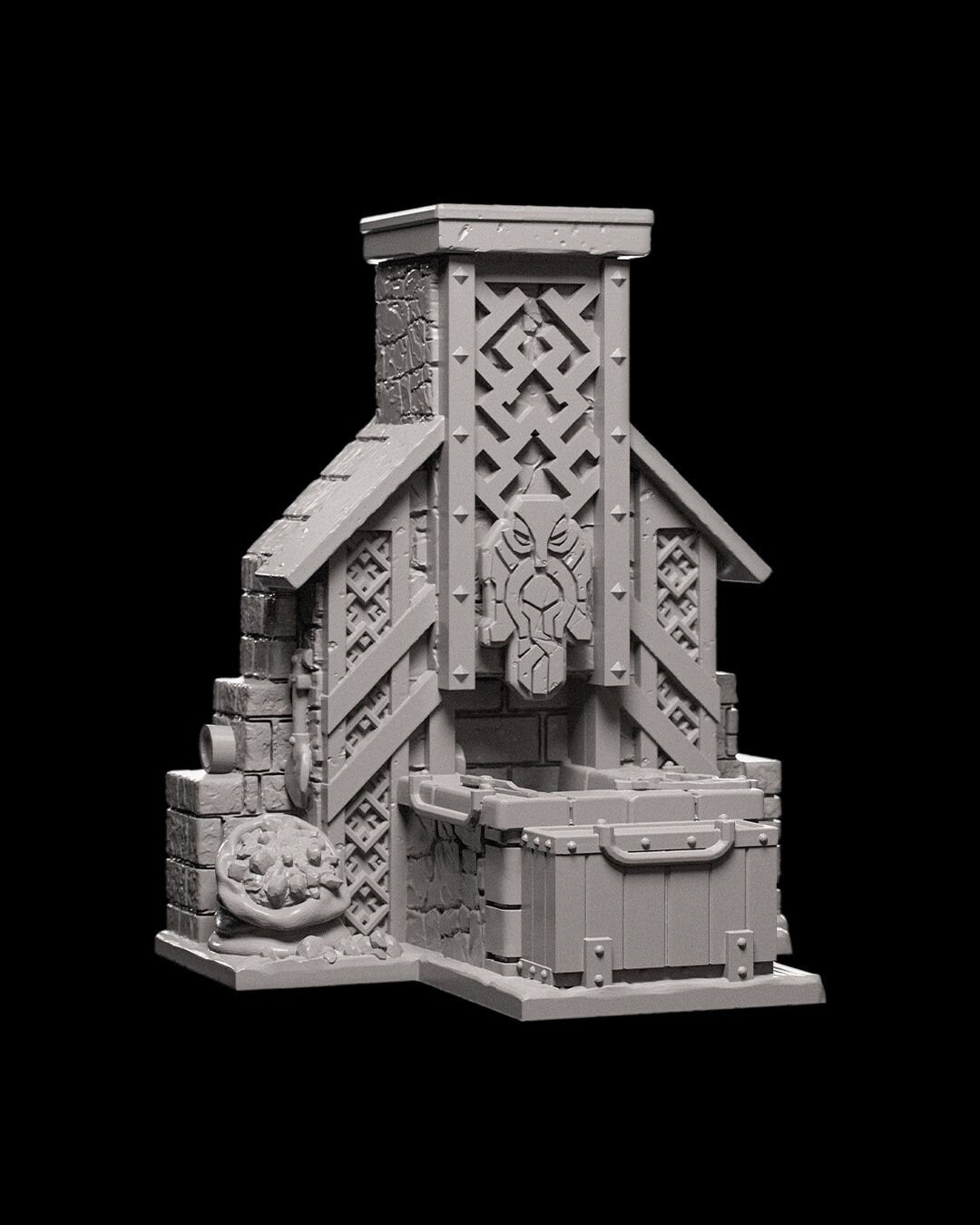 Dwarven DnD Miniature Terrain Set - Dungeons and Dragons, D&D, Pathfinder, Wargaming, Tabletop, 28mm, 32mm - Spooky Dungeon Decor