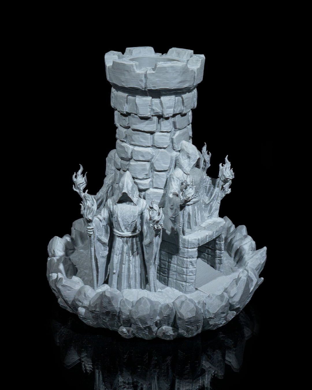 Mad Wizard Tower Dice Tower | Handcrafted Magic Dice Holder | Unique Tabletop RPG Accessory | Fantasy-Themed Gaming Decor