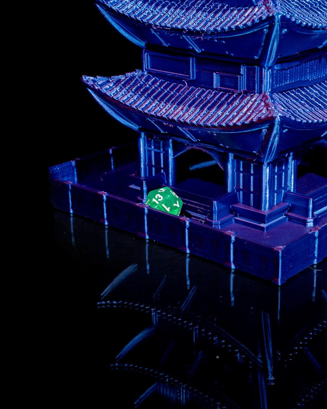 Dystopian Asia Dice Tower | Handcrafted Asian Dice Holder | Unique Tabletop RPG Accessory | Fantasy-Themed Gaming Decor | Cyberpunk theme