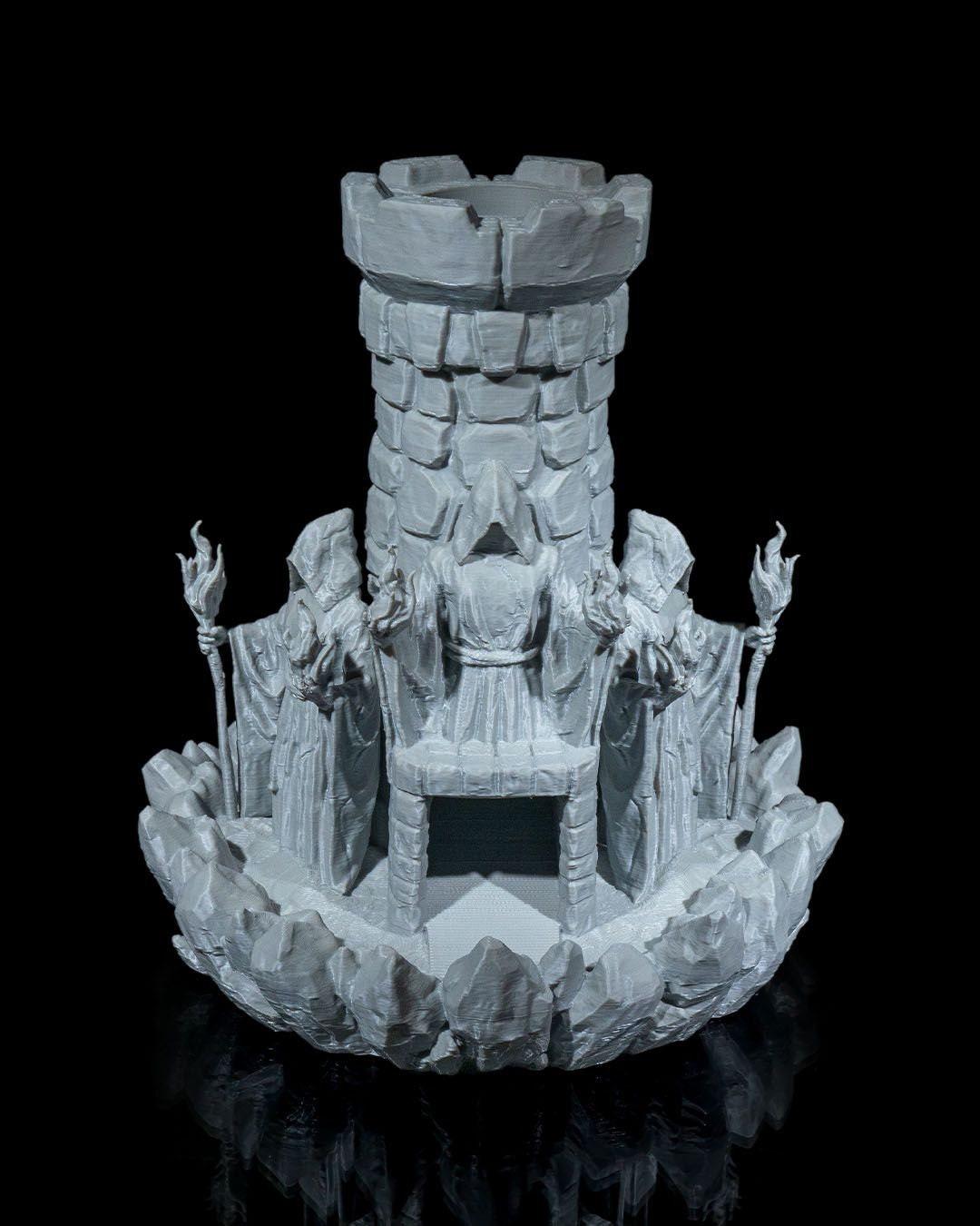 Mad Wizard Tower Dice Tower | Handcrafted Magic Dice Holder | Unique Tabletop RPG Accessory | Fantasy-Themed Gaming Decor