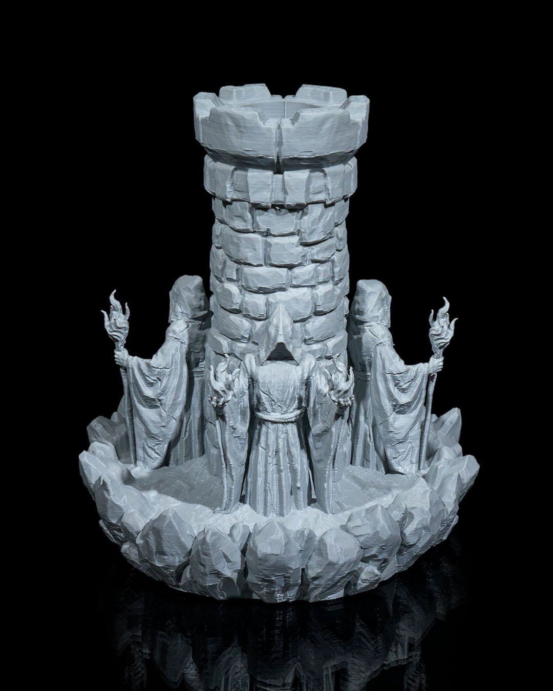Mad Wizard Tower Dice Tower | Handcrafted Magic Dice Holder | Unique Tabletop RPG Accessory | Fantasy-Themed Gaming Decor