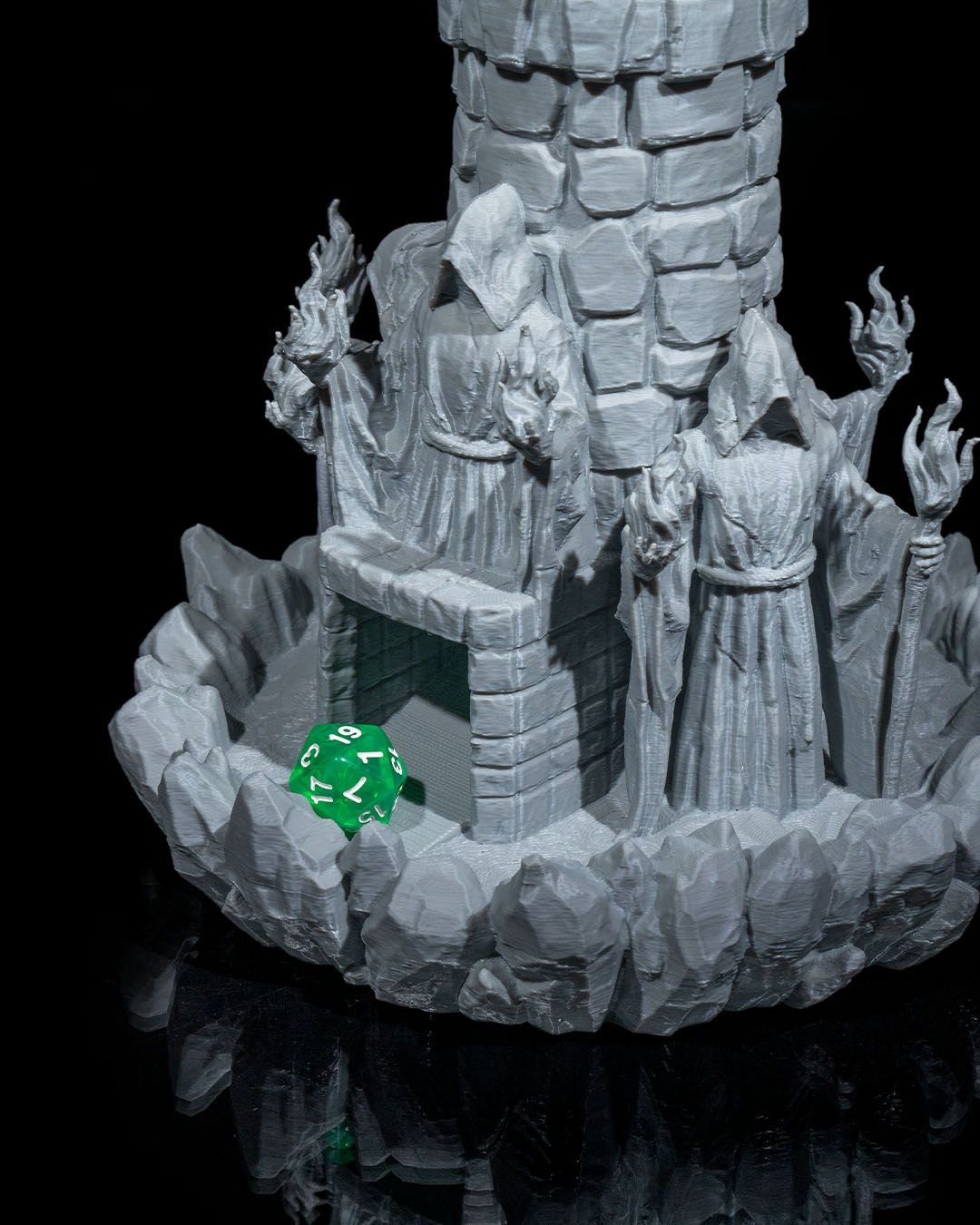 Mad Wizard Tower Dice Tower | Handcrafted Magic Dice Holder | Unique Tabletop RPG Accessory | Fantasy-Themed Gaming Decor