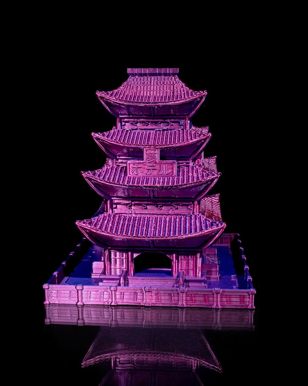 Dystopian Asia Dice Tower | Handcrafted Asian Dice Holder | Unique Tabletop RPG Accessory | Fantasy-Themed Gaming Decor | Cyberpunk theme