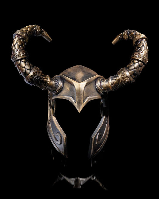 Asgardian Loki Helmet - Authentic Norse God Replica - Mythical Norse Helmet Replica - Handcrafted Fantasy Cosplay, LARP, and Decor