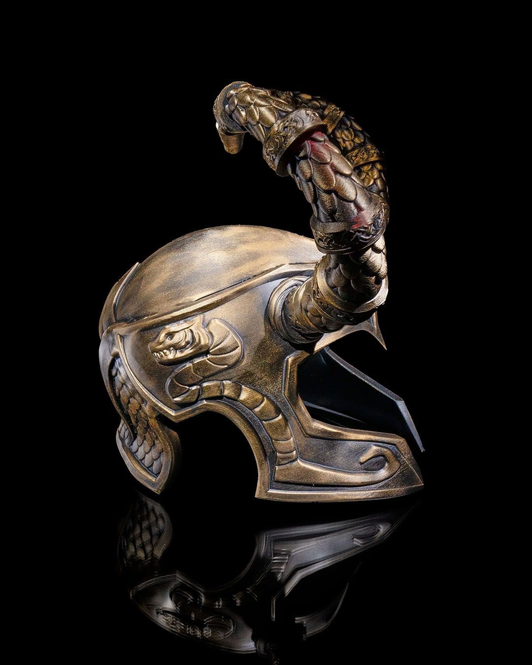 Asgardian Loki Helmet - Authentic Norse God Replica - Mythical Norse Helmet Replica - Handcrafted Fantasy Cosplay, LARP, and Decor