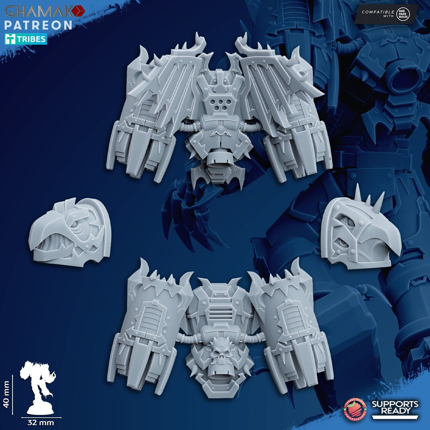 Set of 10 Chaos Warped Claws | Ghamak | 3D Printed | 28mm| Wargaming | Jetpack chaos soldiers | warhammer