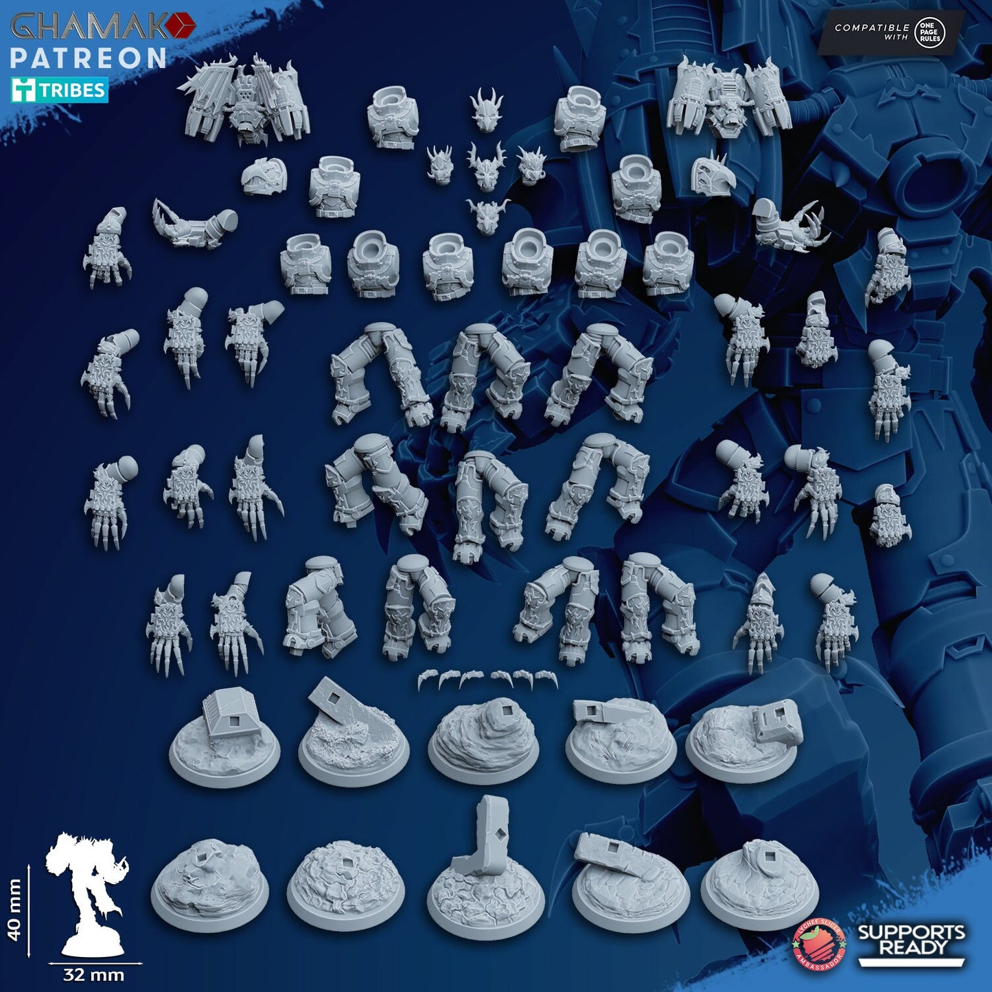 Set of 10 Chaos Warped Claws | Ghamak | 3D Printed | 28mm| Wargaming | Jetpack chaos soldiers | warhammer
