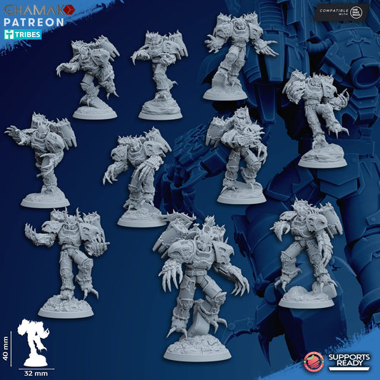 Set of 10 Chaos Warped Claws | Ghamak | 3D Printed | 28mm| Wargaming | Jetpack chaos soldiers | warhammer