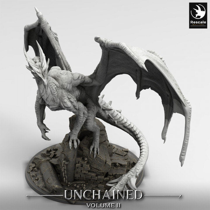 Xeldranth Dragon | Lord of the Print | Wargaming | Dungeons and Dragons | Tabletop RPG | DnD | Fantasy models for painting | Mountain Dragon