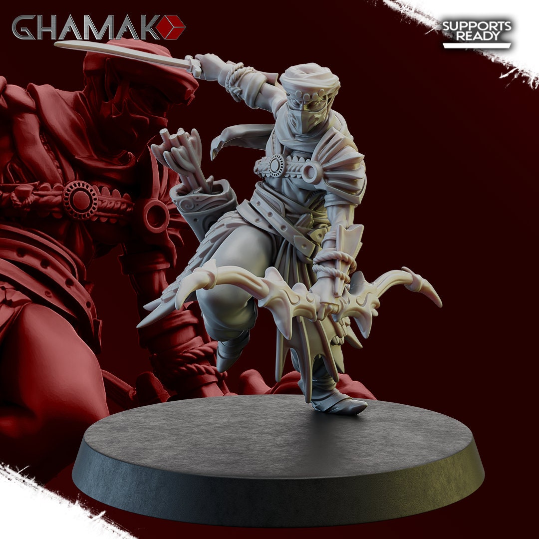 Guards of the Abyss Squad | Ghamak | Fantasy Wargaming | DnD Miniature | Set of 10 Sea Elfs | Resin Display Model | Abyssal Elves | Sea Elf