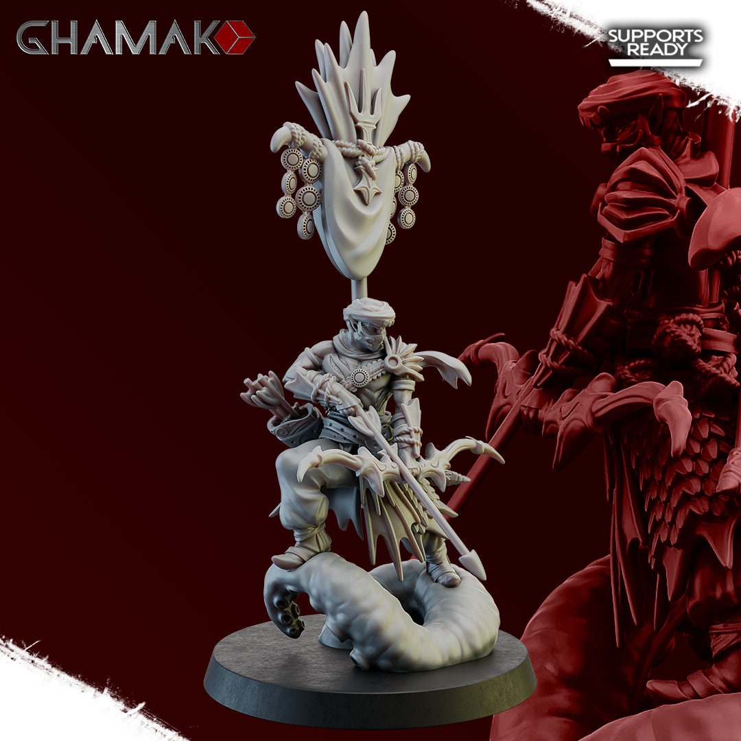 Guards of the Abyss Squad | Ghamak | Fantasy Wargaming | DnD Miniature | Set of 10 Sea Elfs | Resin Display Model | Abyssal Elves | Sea Elf