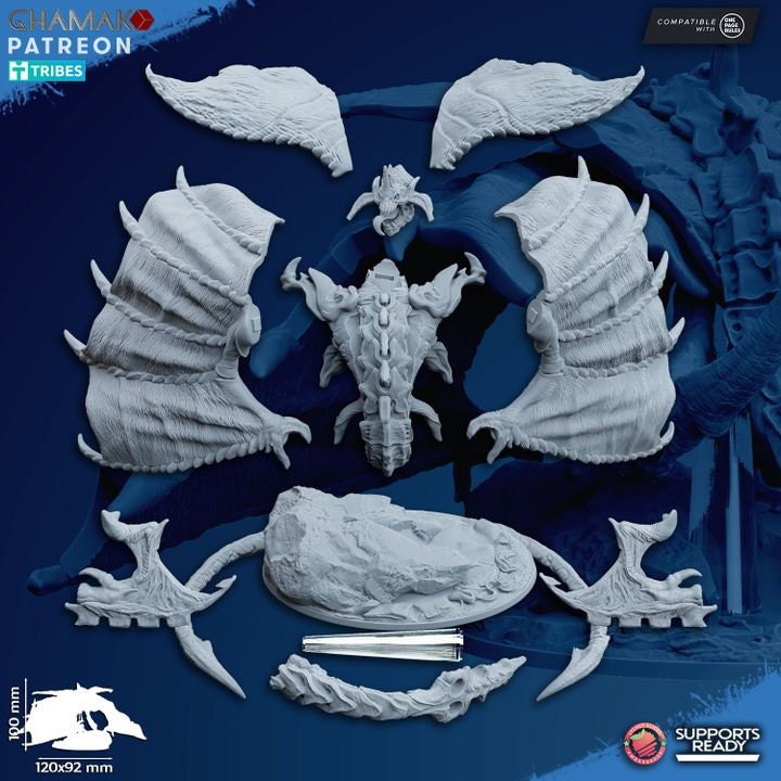 Raptoratrix | Ghamak Cosmic Devourer | Wargaming | Alien Swarm Proxies | Alien Hive | Xenomorph Grimdark Devourer | Flying alien proxy