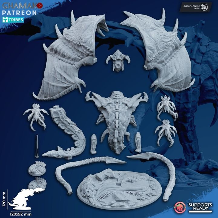 Polistes Carnifex | Ghamak Cosmic Devourer | Wargaming | Alien Swarm Proxies | Alien Hive | Xenomorph Grimdark Devourer | Flying alien proxy