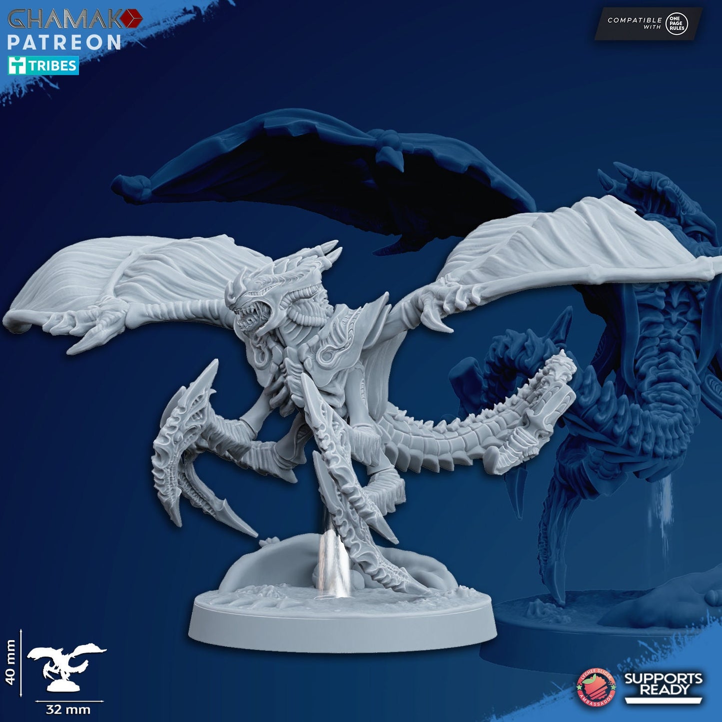 Pterofex Set of 10 | Ghamak Cosmic Devourer | Wargaming | Alien Swarm Proxies | Alien Hive | Xenomorph Grimdark Devourer