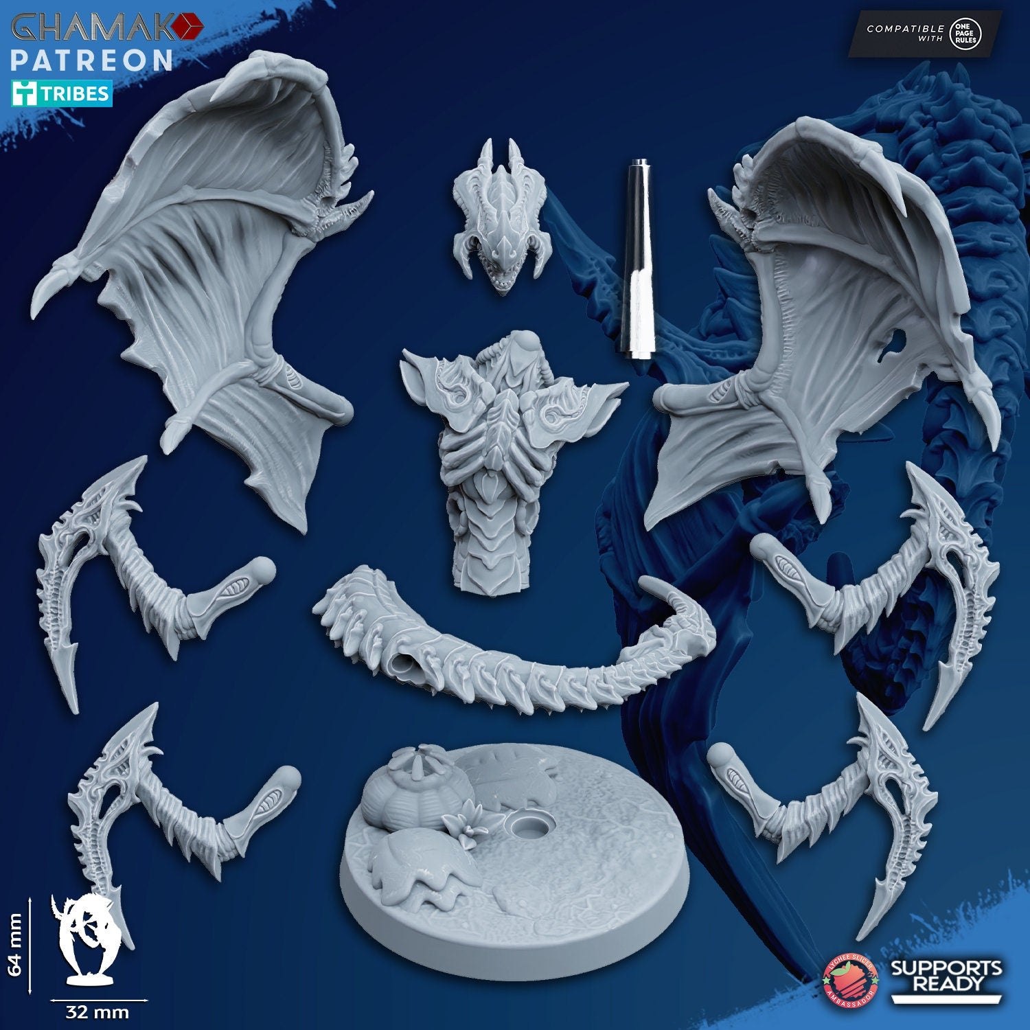 Pterofex Set of 10 | Ghamak Cosmic Devourer | Wargaming | Alien Swarm Proxies | Alien Hive | Xenomorph Grimdark Devourer