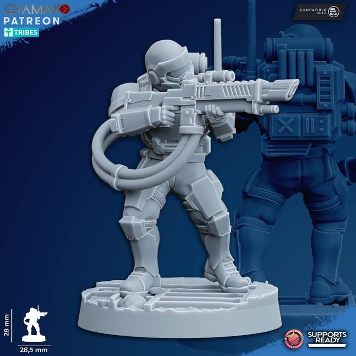 Freedom Guard Grenadiers (Set of 10) | Ghamak | 3D Printed | 28mm | Wargaming | One Page Rules | warhammer Imperium of Man Proxy