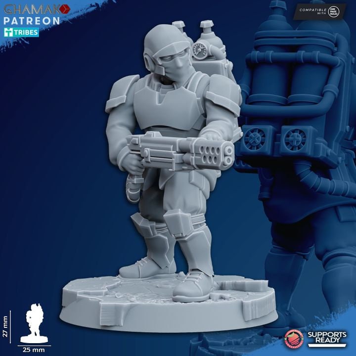 Freedom Guard Assault Team (Set of 10) | Ghamak | 3D Printed | 28mm | Wargaming | One Page rules Imperial Proxy