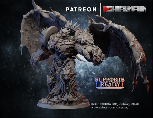 Lord of Hate Chaos Demon Prince | Fantasy Miniature | Dungeons and Dragons | DnD Miniature | Tabletop Roleplaying Game| Ghamak Demon