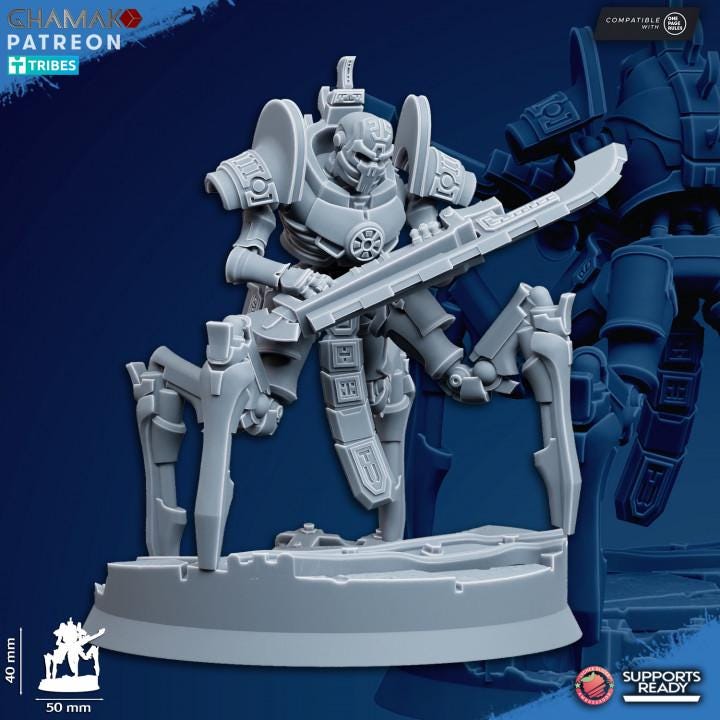 Set of 6 Undying Vanquishers | Ghamak | 3D Printed | Undying | Onepagerules | Wargaming | Robot legions | Undead robots