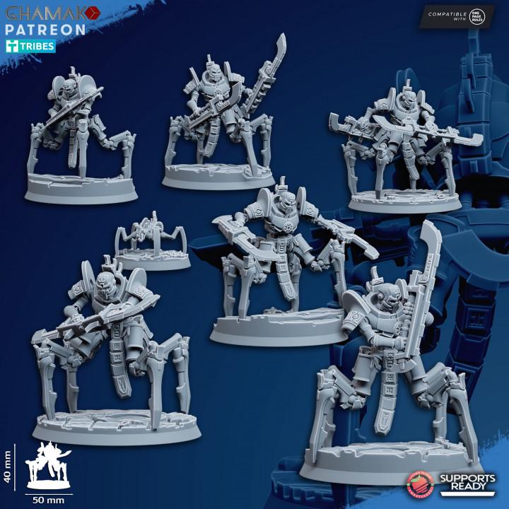 Set of 6 Undying Vanquishers | Ghamak | 3D Printed | Undying | Onepagerules | Wargaming | Robot legions | Undead robots