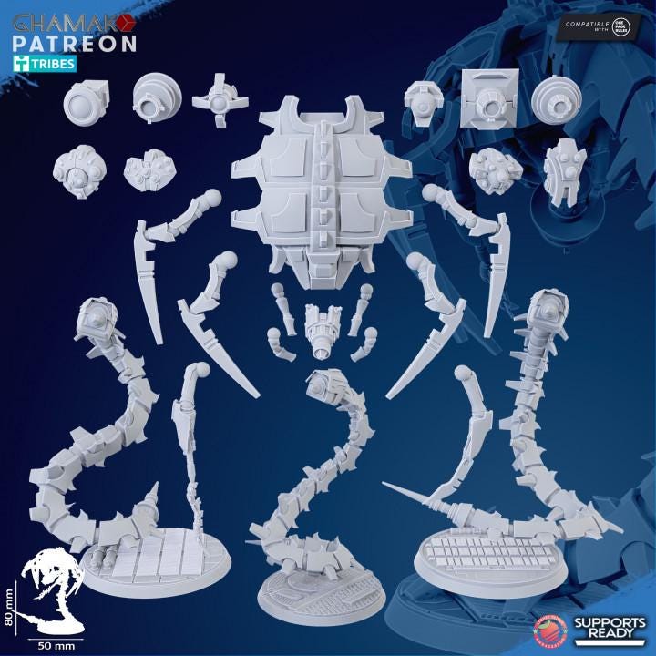 Set of 3 Undying Wraiths | Ghamak | 3D Printed | Undying | Onepagerules | Wargaming | Robot legions | Undead robots