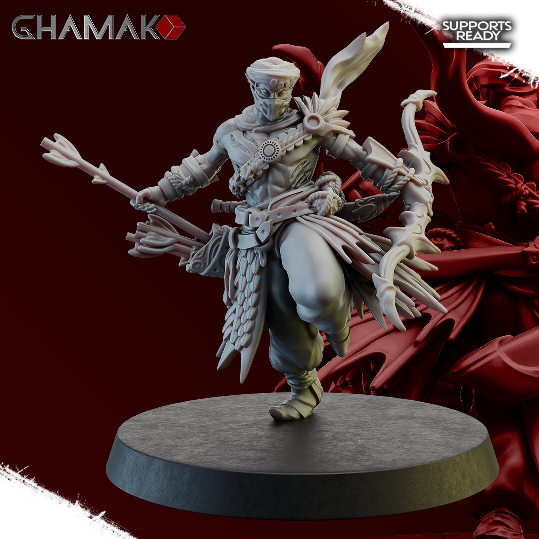 Guards of the Abyss Squad | Ghamak | Fantasy Wargaming | DnD Miniature | Set of 10 Sea Elfs | Resin Display Model | Abyssal Elves | Sea Elf