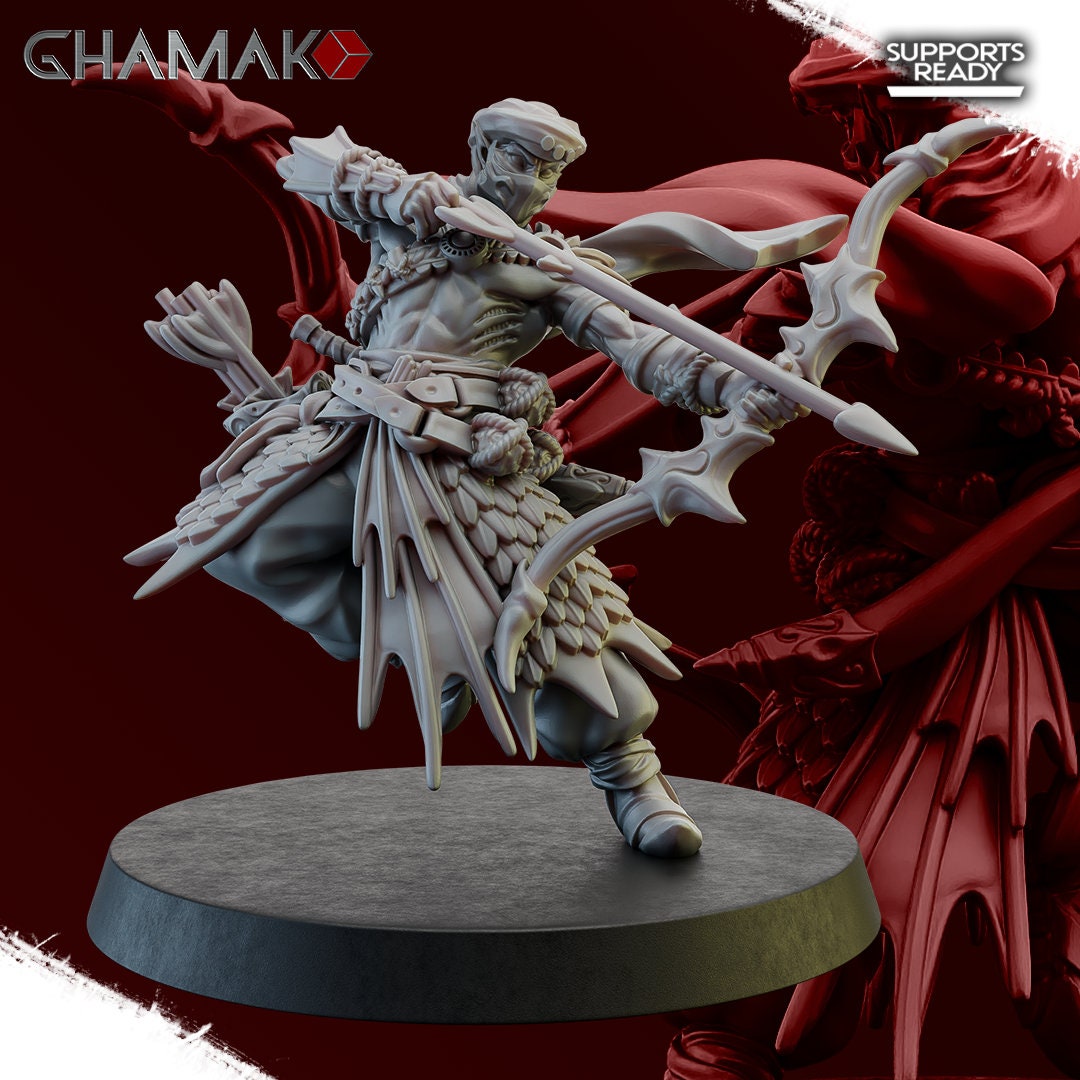 Guards of the Abyss Squad | Ghamak | Fantasy Wargaming | DnD Miniature | Set of 10 Sea Elfs | Resin Display Model | Abyssal Elves | Sea Elf
