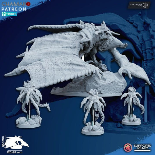 Raptoratrix | Ghamak Cosmic Devourer | Wargaming | Alien Swarm Proxies | Alien Hive | Xenomorph Grimdark Devourer | Flying alien proxy