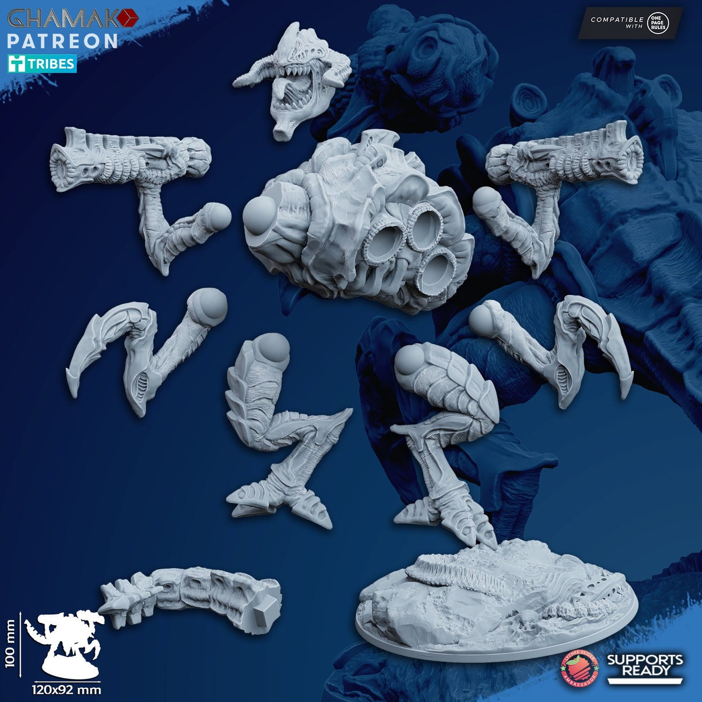 Orthopterax | Ghamak Cosmic Devourer | Wargaming | Alien Swarm Proxies | Alien Hive | Xenomorph Grimdark Devourer | Flying alien proxy