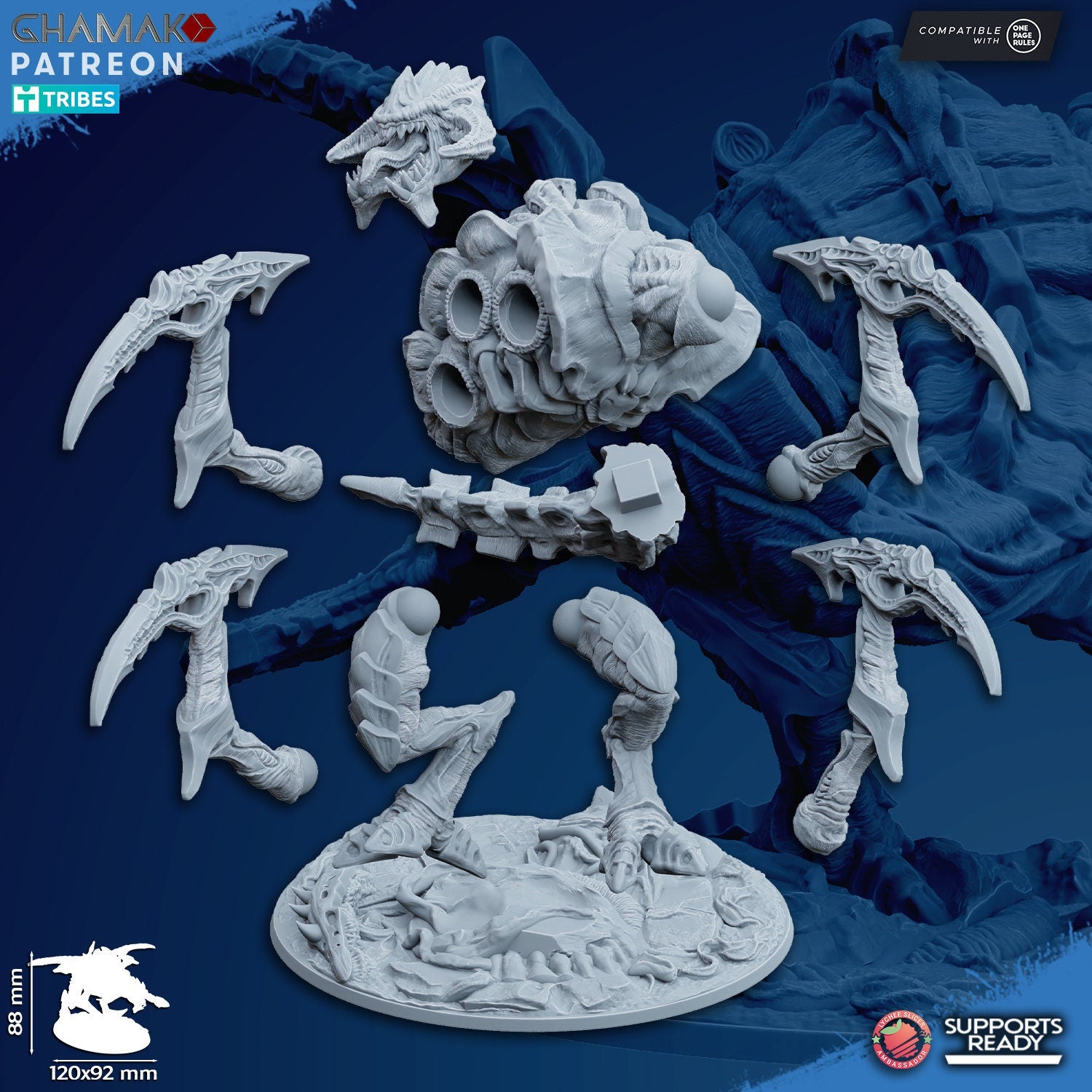 Orthopterax | Ghamak Cosmic Devourer | Wargaming | Alien Swarm Proxies | Alien Hive | Xenomorph Grimdark Devourer | Flying alien proxy